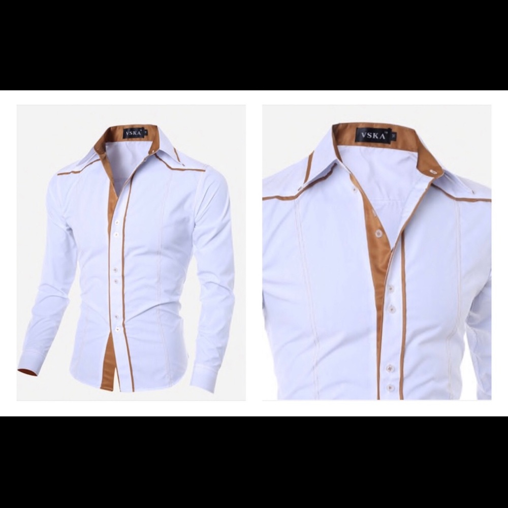Men Striped Collar Neck Shirt